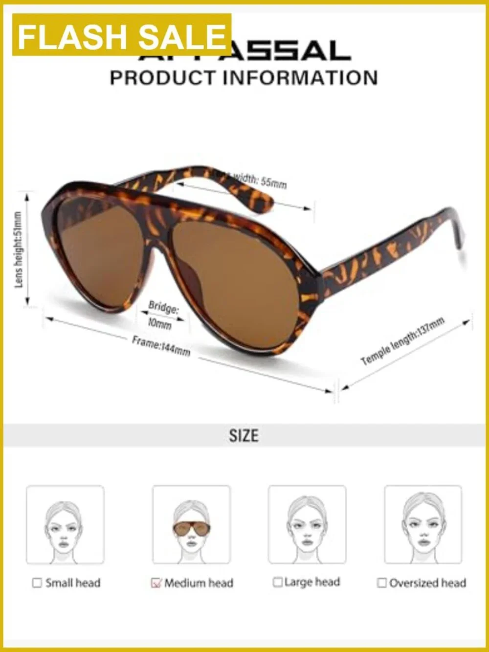 Bold Oversized Aviator Sunglasses for Women UV400 Protection